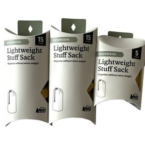 3 REI Lightweight Backpacking Stuff Sacks 15L 5L Camping Hiking 8x18 & 6x14‎